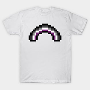 Pixel Rainbow Design in Asexual Pride Flag Colors T-Shirt